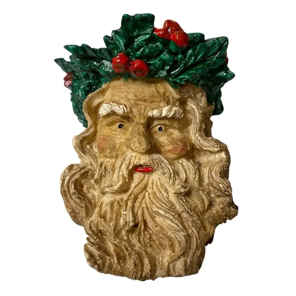 1980's Vintage Plaster Santa Claus Christmas Ornament Made in Taiwan